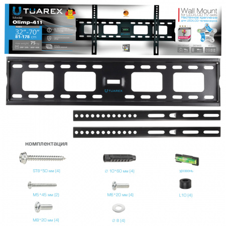 Кронштейн для LED/LCD телевизоров Tuarex OLIMP-411 BLACK 