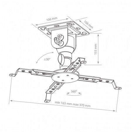 Потолочный кронштейн для проекторов KROMAX PROJECTOR-10 GREY
