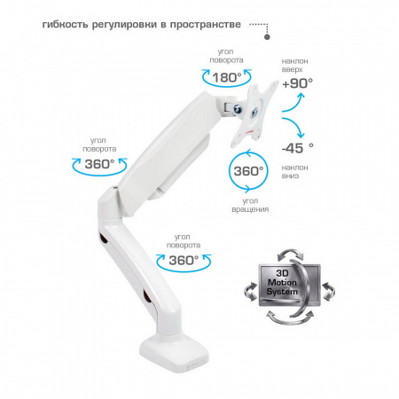 Настольный кронштейн для мониторов ARM MEDIA LCD-T21w WHITE 