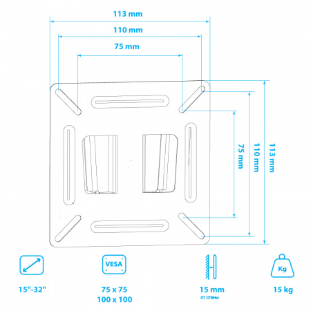 Настенный кронштейн для LED/LCD телевизоров ARM MEDIA LCD-01 BLACK 