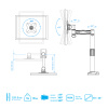 Настольный кронштейн для мониторов KROMAX OFFICE-1 GREY TITAN 