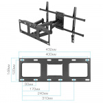 Настенный кронштейн для LED/LCD телевизоров VLK TRENTO-201 BLACK 