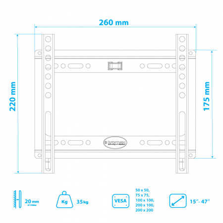 Кронштейн для LED/LCD телевизоров Kromax IDEAL-5 WHITE 