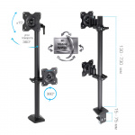 Настольный кронштейн для мониторов KROMAX OFFICE-5 GREY TITAN 