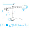 Настольный кронштейн для мониторов ARM MEDIA LCD-T52 BLACK 