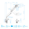 Настольный кронштейн для мониторов KROMAX OFFICE-21 SILVER 