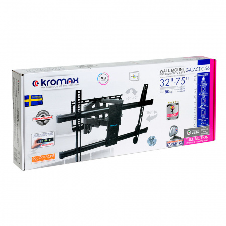 Настенный кронштейн для LED/LCD телевизоров KROMAX GALACTIC-56 BLACK 